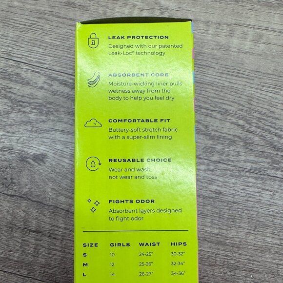 Unders Teen by Proof Lot Of 2 Size M Black Period Underwear Brief Reg. Absorbenc - Picture 6 of 9